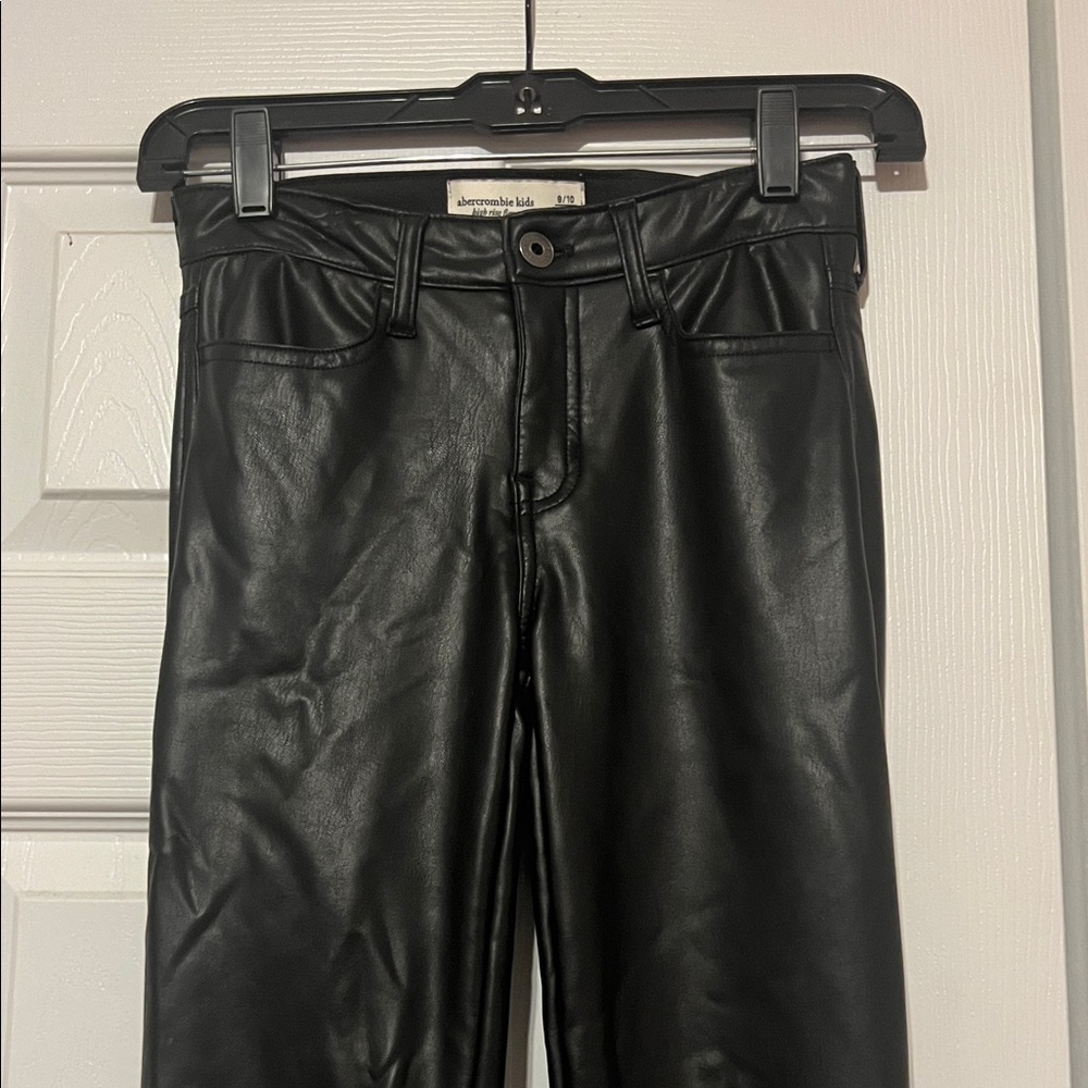 Abercrombie Kids Black Faux Leather Pants